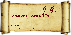 Gradwohl Gorgiás névjegykártya
